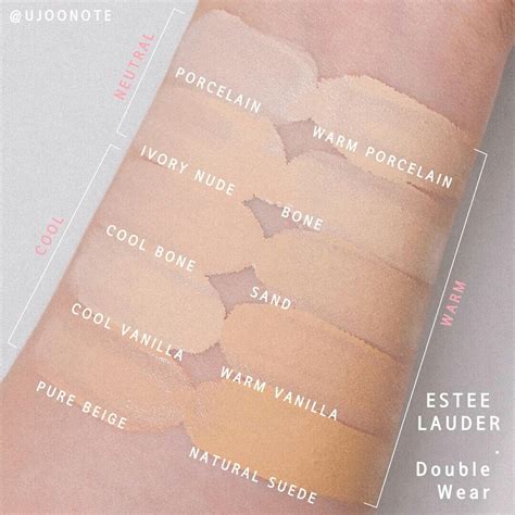 estee lauder double wear swatches.